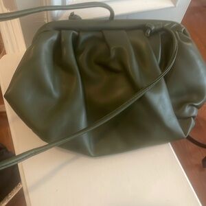 Army green clutch bag with two different straps